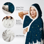 Christmas Jungle Snow Night Custom Name Blanket Hoodies