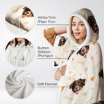 Custom Lovely Pet Photo Valentine Style Hooded Blanket