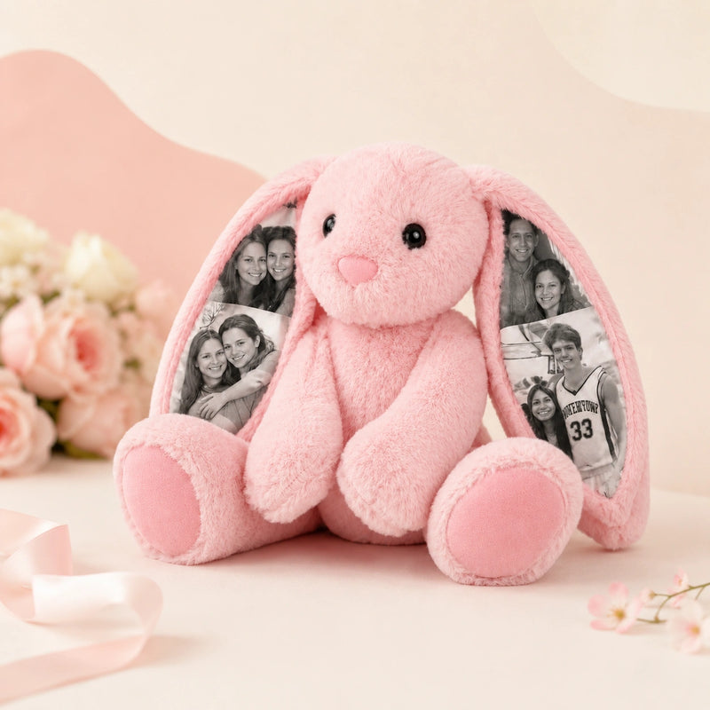 Custom Photo Bunny Plush – Personalized  Ear Picture Bunny