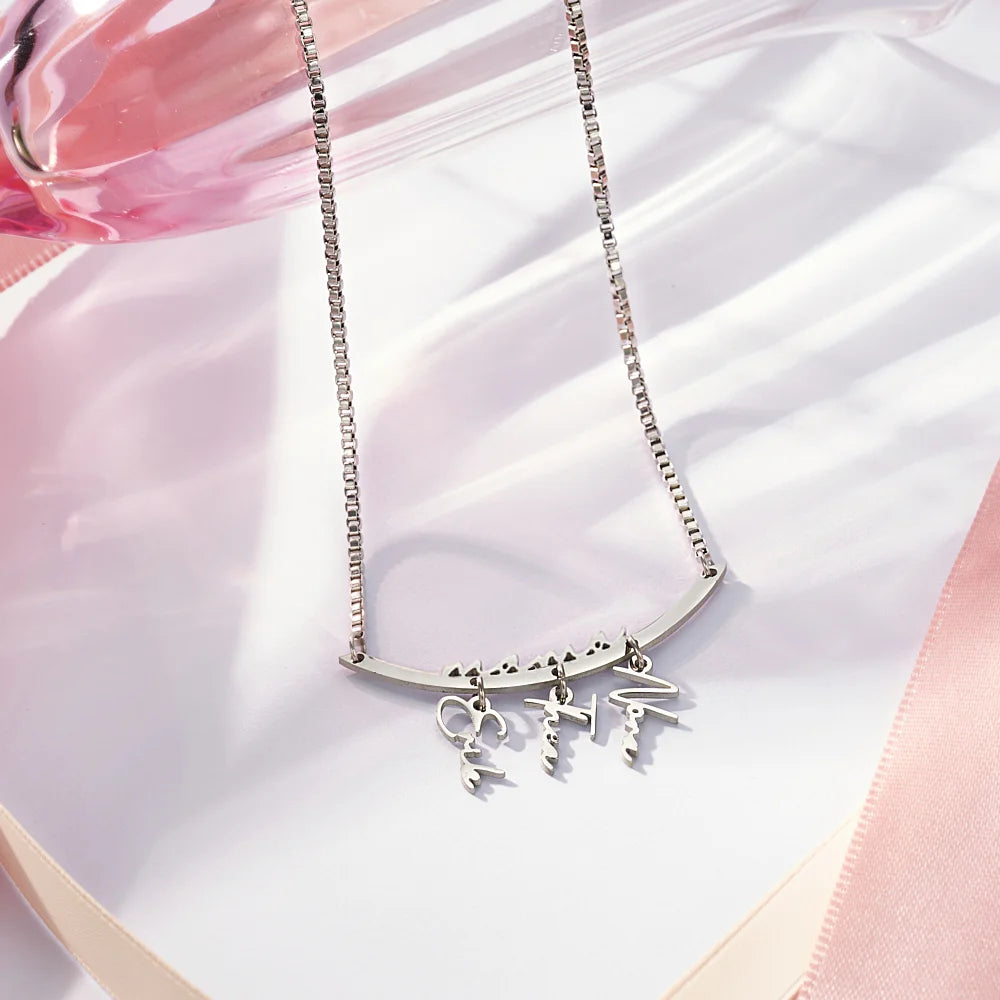 Personalized Names Hanging Family Necklace
