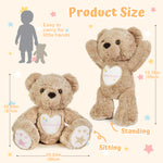 Starlight Teddy Bear 14” - Brown Short Fur - Personalized Gift