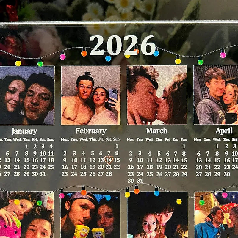 Valentine’s Gift: Personalized 2026 Photo Calendar LED Light Box