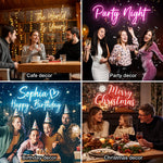 Custom LED Neon Signs for Wall Decor, 12 Colors w/Remote