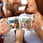 Customizedbee Couple Mug Set of 2- Ceramic Coffee Mug with Custom Photo Name Text