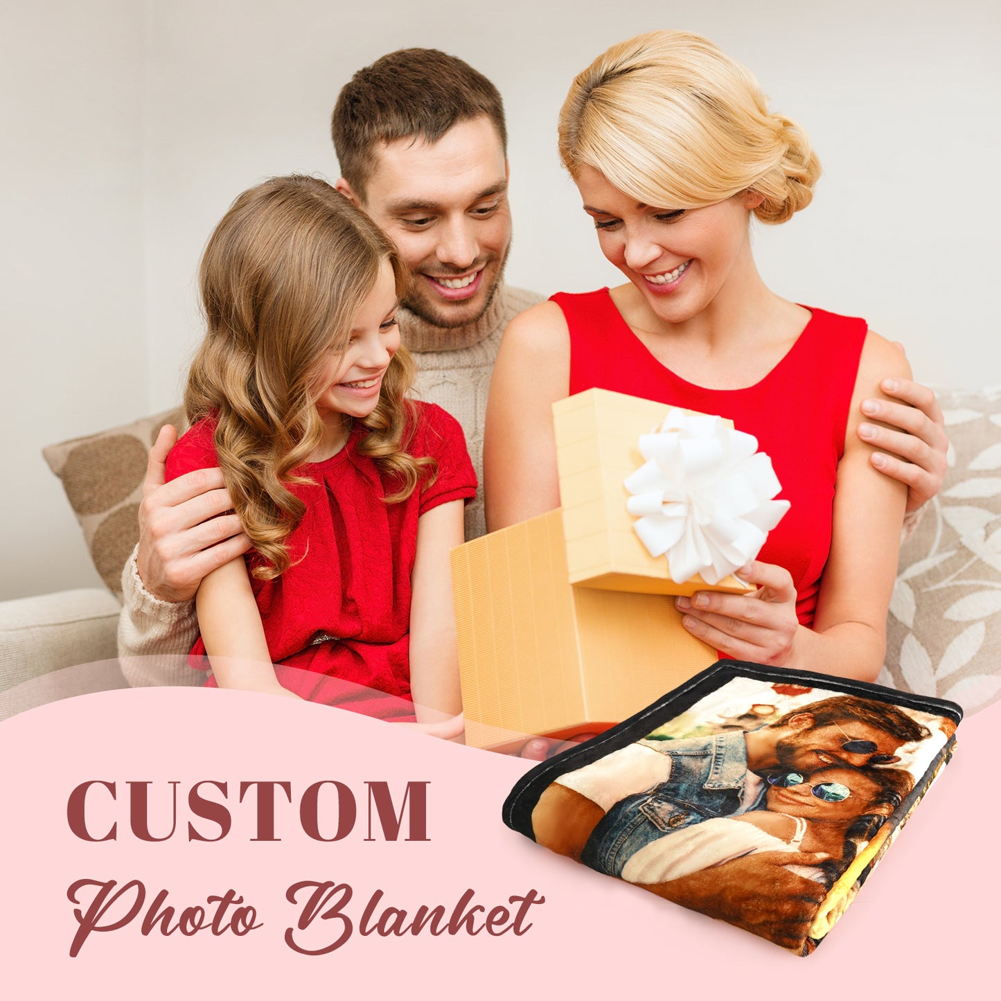 Custom Blanket with Pictures Text, Personalized Photos Blankets for Couples Family Friends Kids, Gifts Room Decor for Anniversaries Birthdays Weddings Holidays Back to School Supplies