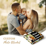 Personalised 6 Family Photos Soft Throw Blanket Gift for Mom Grandma Dad