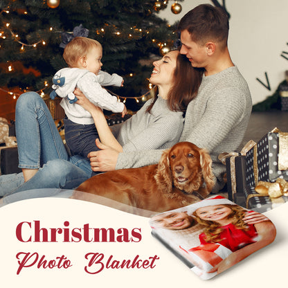 Custom Blanket with Pictures and Text Personalized 1 Photo Blankets for Dad Mom Kids Boyfriend Girlfriend Room Decor for Anniversary Birthday Christmas