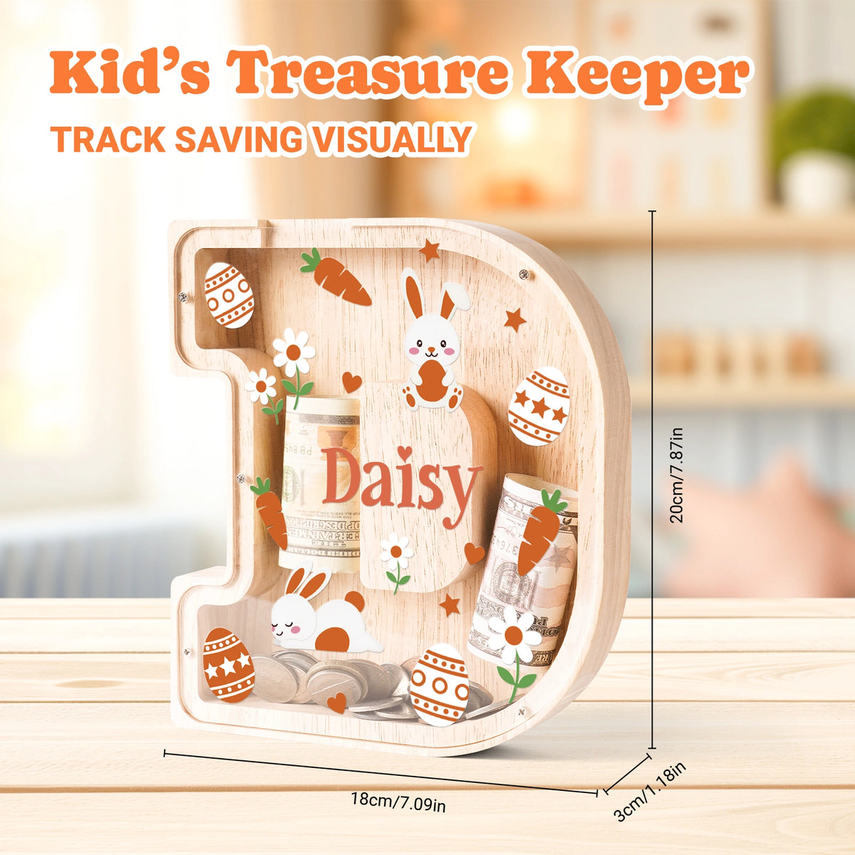 Personalized Easter Bunny Piggy Bank