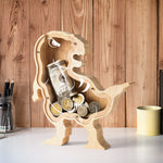 Personalized Wooden Dinosaur Piggy Banks for Kids - Ideal Birthday Gifts, Decor & Educational Toys