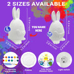 DIY Bunny Lamp Kit for Kids - Personalize with LED Name. Great for Easter Baskets, Birthdays. Includes Art Supplies. A Realistic, Handmade Bunny Toy Gift for Boys & Girls.