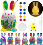 DIY Bunny Lamp Kit for Kids - Personalize with LED Name. Great for Easter Baskets, Birthdays. Includes Art Supplies. A Realistic, Handmade Bunny Toy Gift for Boys & Girls.