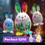 DIY Bunny Lamp Kit for Kids - Personalize with LED Name. Great for Easter Baskets, Birthdays. Includes Art Supplies. A Realistic, Handmade Bunny Toy Gift for Boys & Girls.