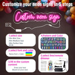 Custom LED Neon Signs for Wall Decor, 12 Colors w/Remote