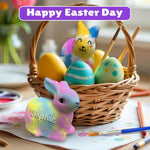 DIY Bunny Lamp Kit for Kids - Personalize with LED Name. Great for Easter Baskets, Birthdays. Includes Art Supplies. A Realistic, Handmade Bunny Toy Gift for Boys & Girls.