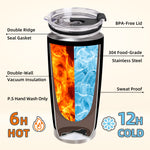 Personalized Tumbler with Picture Text Name Logo, Travel Coffee Mug with Lid Straw, 20 oz Tumbler Personalized Gifts for Couples Friends Families