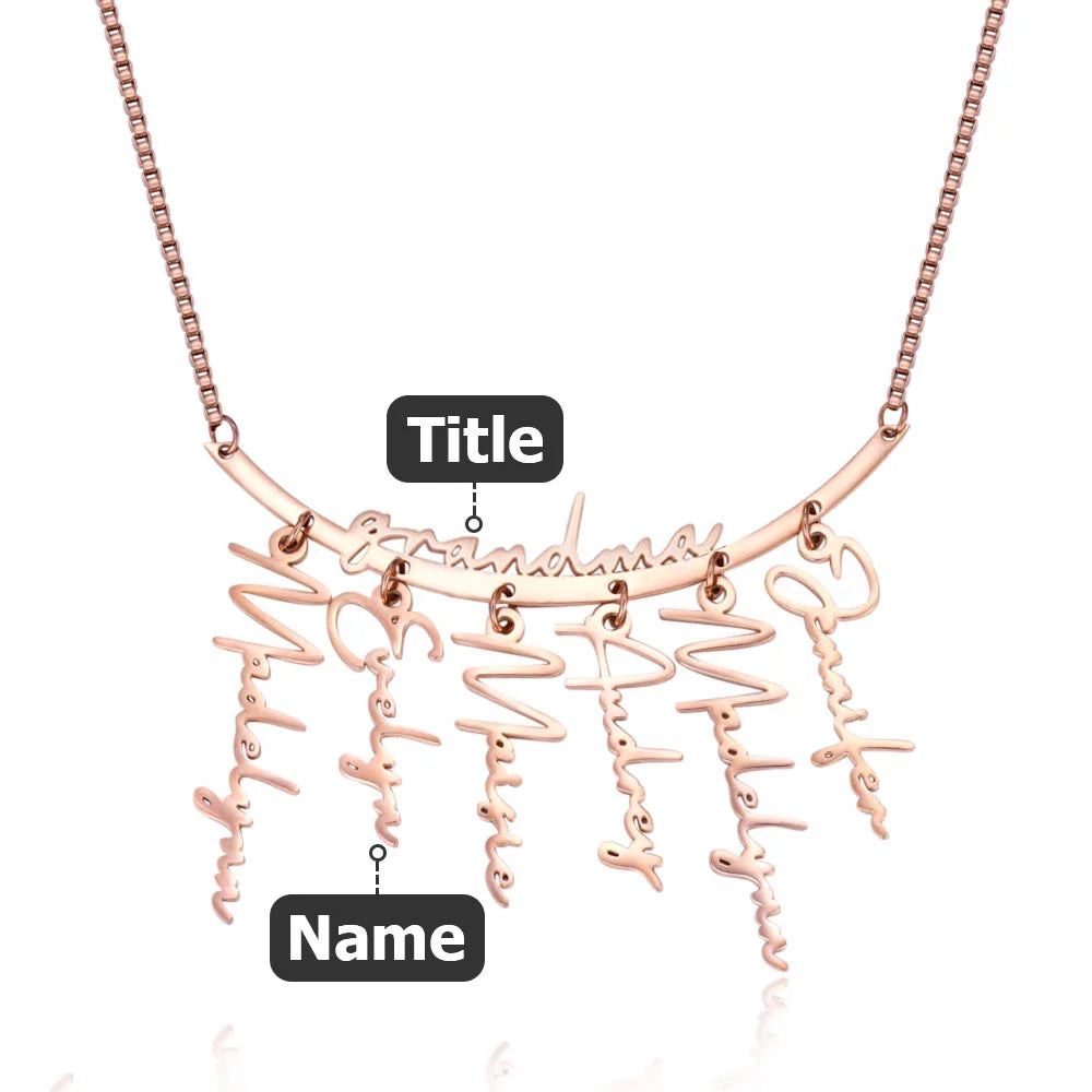 Personalized Names Hanging Family Necklace