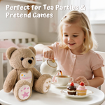 Starlight Teddy Bear,14 inch,Personalized Custom Embroidered Bear with Poseable Joints, Soft Plush Toy for Toddler & Kids (1-10 Years), Starry Design, Gift for Boys & Girls(Brown)