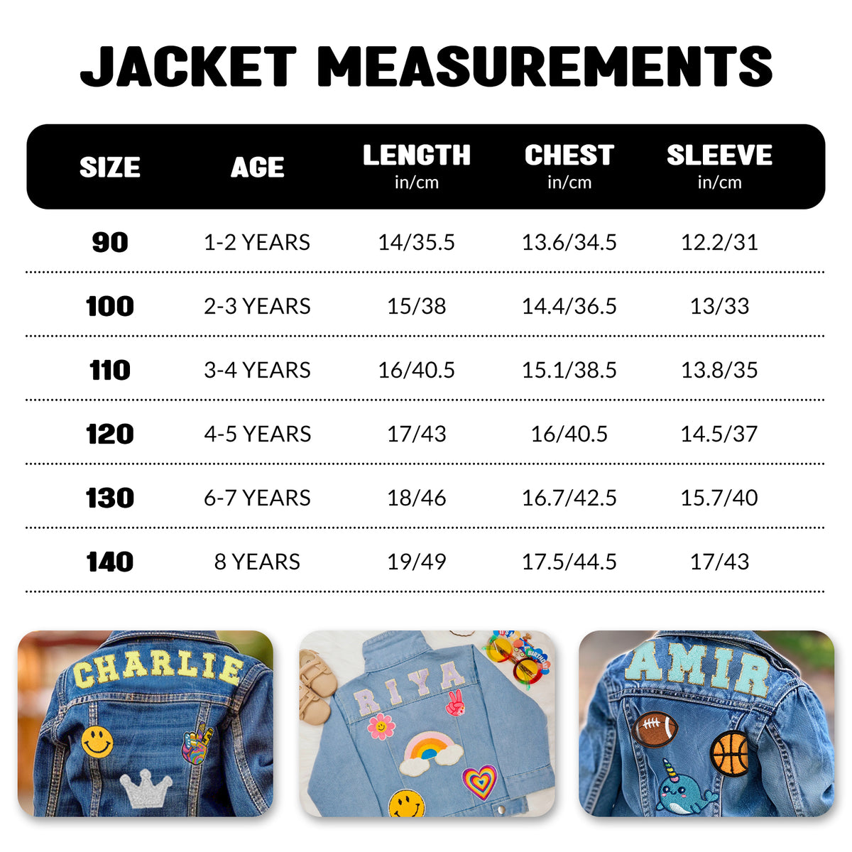 Kids Custom Jacket, Denim Patch Jacket with Personalized Name Tags, 1-3 Toddler 3-8 Kids Jean Jacket Back to School Outfits 1-2 Year Old Boy Birthday Gift 2-4 Year Old Girl Birthday Gift