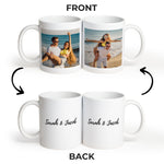 Customizedbee Couple Mug Set of 2- Ceramic Coffee Mug with Custom Photo Name Text
