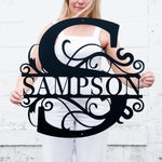 Personalized Family Name Metal Sign-Monogram Wall Decor
