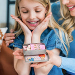 Personalized Cute Mom and Baby Plush Bunny Mini Pocket Tin Box with Colorful Name Comfort Toy Easter Birthday Gift for Kids