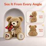 Personalized Photo Teddy Bear with Bouquet Options