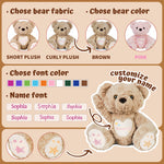 Starlight Teddy Bear 14” - Brown Short Fur - Personalized Gift