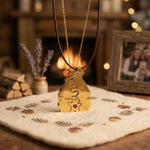 Personalized Bear Family Necklace - 18K Gold Plated Custom Name Pendants