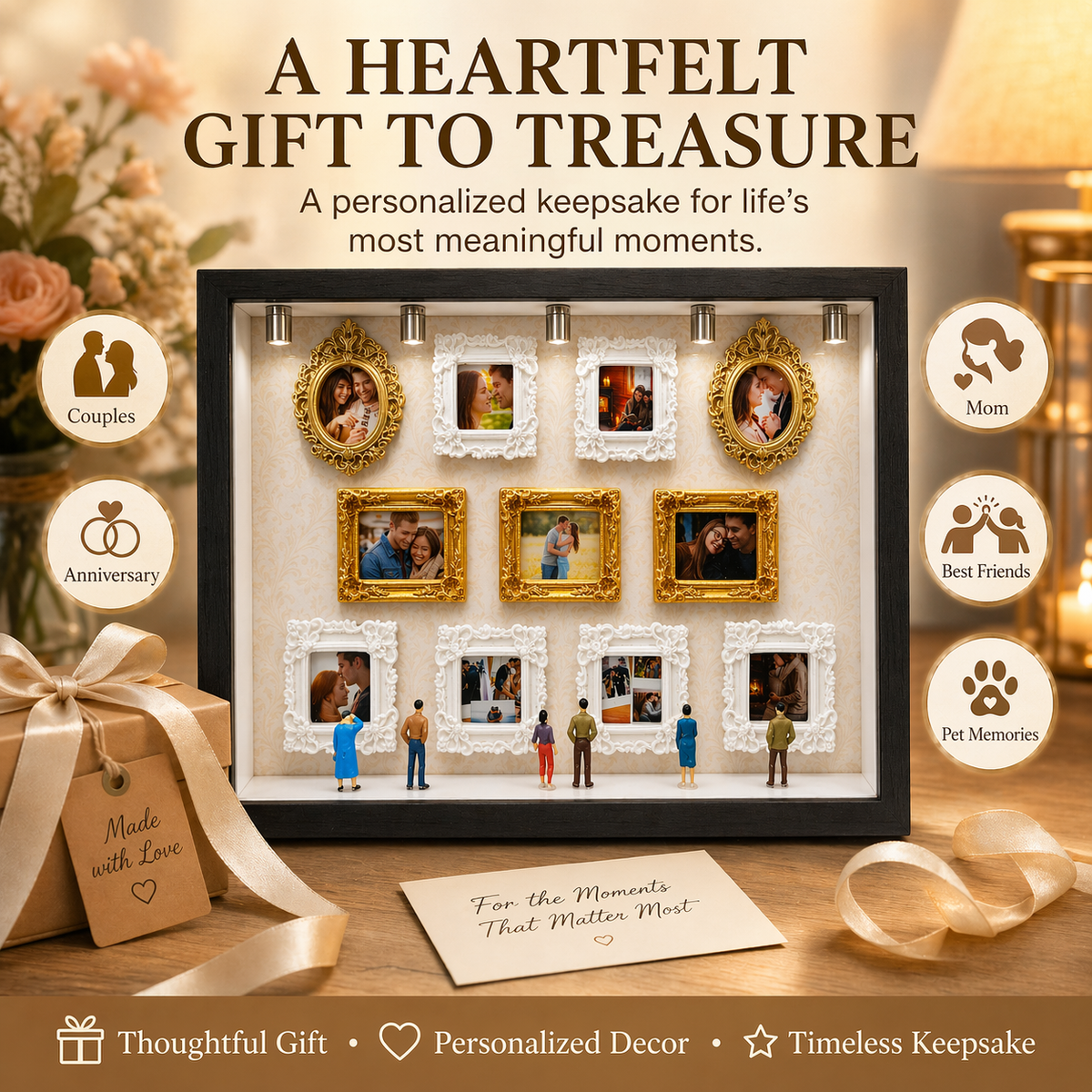 Marco del Museo de Nosotros, regalo personalizado para parejas, lindos regalos en miniatura para museos, regalo significativo, regalo de aniversario para San Valentín. 