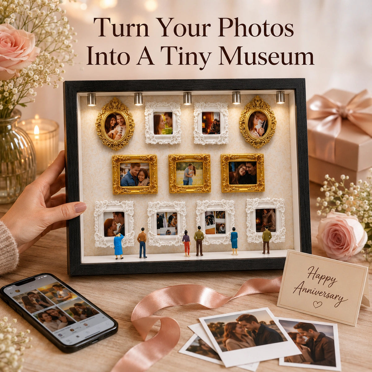 "Our Tiny Museum" Personalized 3D Photo Frame – A Gift She’ll Cherish Forever
