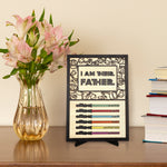 Wood Sign, Personalized Light Saber Plaque with 1-6 Names, Unique Fathers Gifts for Dad from Daughter Son Wife, I Am Their Father, Grandpa, Daddy Dad Birthday Gift