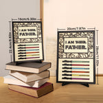 Wood Sign, Personalized Light Saber Plaque with 1-6 Names, Unique Fathers Gifts for Dad from Daughter Son Wife, I Am Their Father, Grandpa, Daddy Dad Birthday Gift