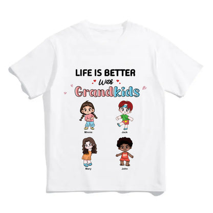 Personalized Baby Dinasour T-shirt with "LIFE IS BETTER With Grandkids"