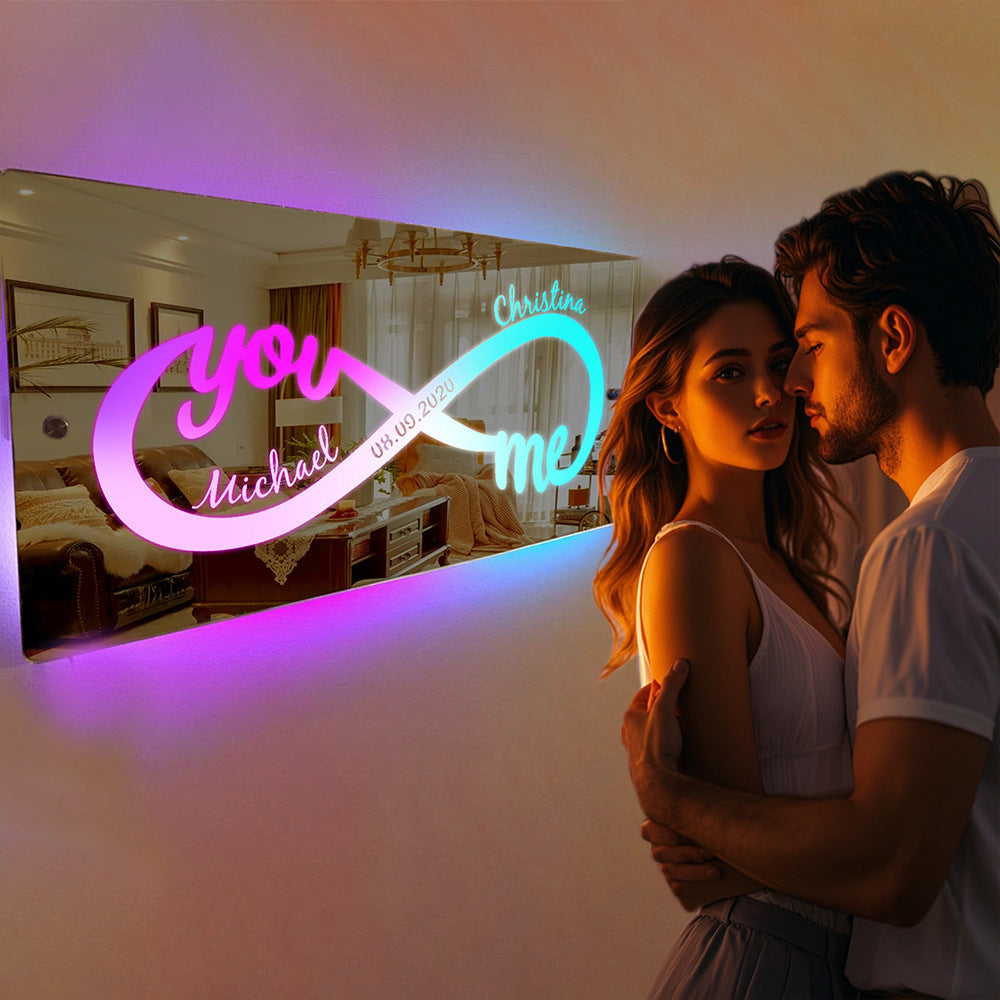 Personalized Led Mirror Light Customized With Couple’s Name