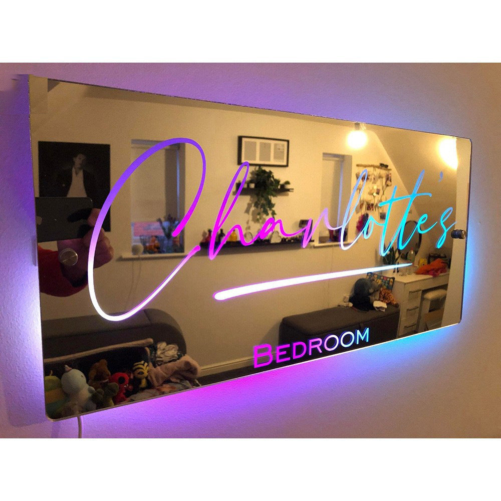 Personalised Name Mirror Light Sign