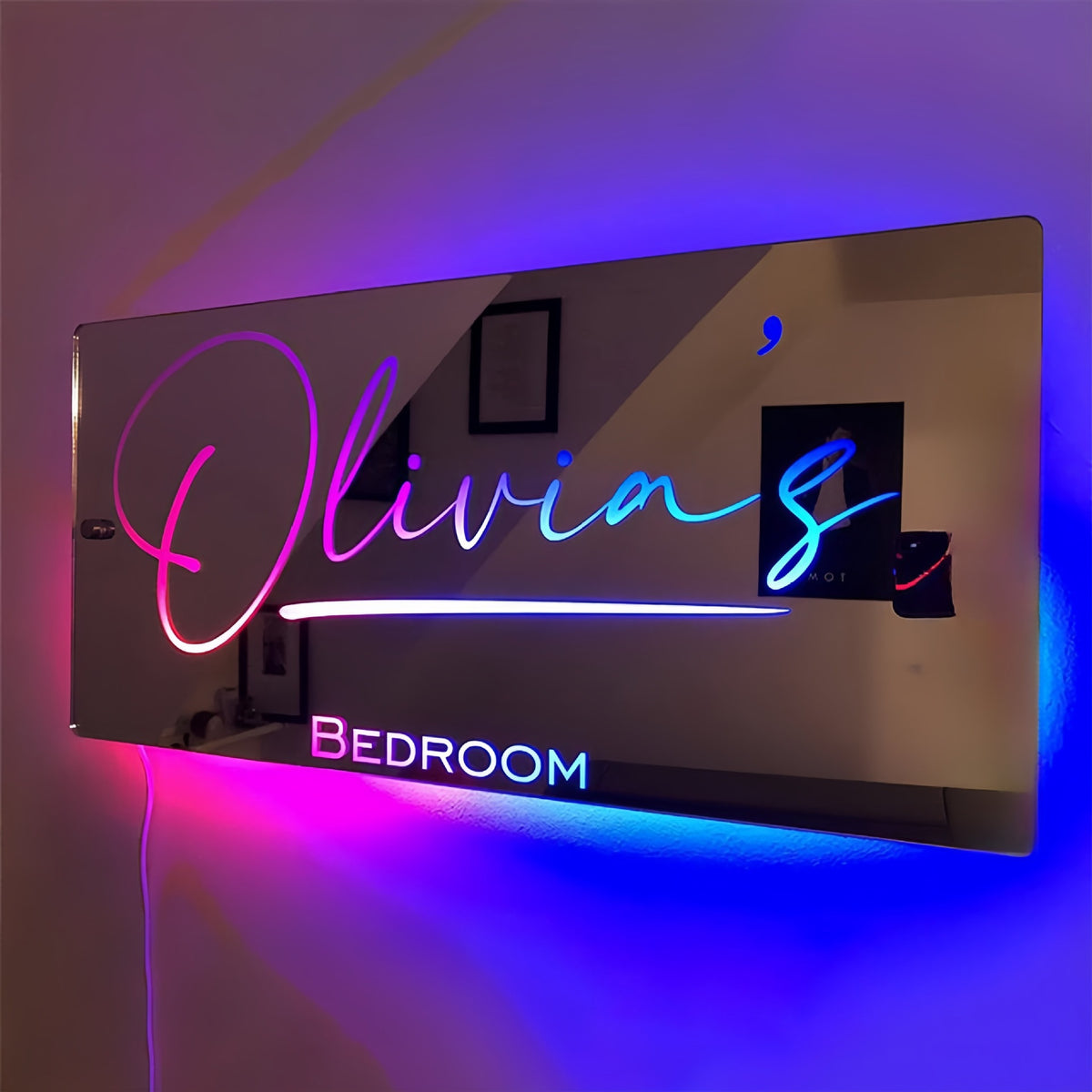 Personalised Name Mirror Light Sign