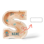 Personalized Wooden Letter Piggy Bank-Good Gift For Kids