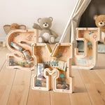 Personalized Wooden Letter Piggy Bank-Good Gift For Kids