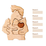 Mommy Bear Family Puzzle, Personalized Wooden Puzzles with Mothers and 1–4 Kids Names