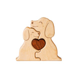 Wooden Dogs Family Puzzle, Personalized Puzzles with 2-5 Names, Unique Mothers Puzzle Gifts for Mom Dad and Kids