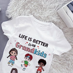 Personalized Baby Dinasour T-shirt with "LIFE IS BETTER With Grandkids"