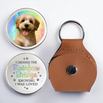 Personalized Pet Memorial Keychain – Custom Pet Photo & Rainbow Bridge Quote