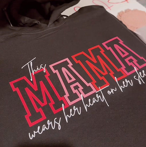 Wear Your Heart on Your Sleeve – Personalized Mama Sweatshirt with Kids’ Names | for Mom and Grandma Gift