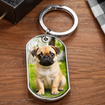 Custom Pet Photo Keychain with Engraved Message – Memorial Gift for Pet Lovers - Forever in My Heart
