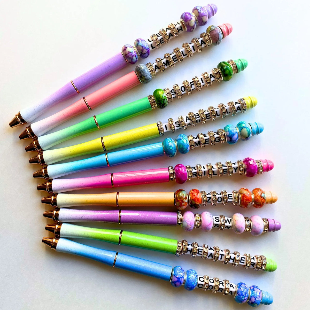 Custom Name Beaded Pens for Gifts Pens with a Personal Touch