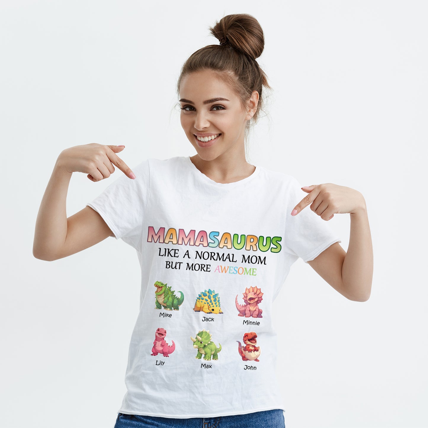 Customized T-shirt with Baby Dinasour Pattern and Name