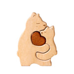 Mommy Bear Family Puzzle, Personalized Wooden Puzzles with Mothers and 1–4 Kids Names