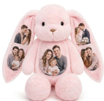 Custom Photo Bunny Plush – Personalized Hidden Ear Picture Bunny Gift for Couples Anniversary